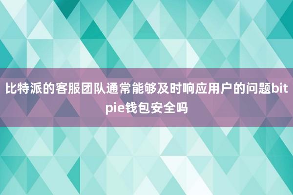 比特派的客服团队通常能够及时响应用户的问题bitpie钱包安全吗