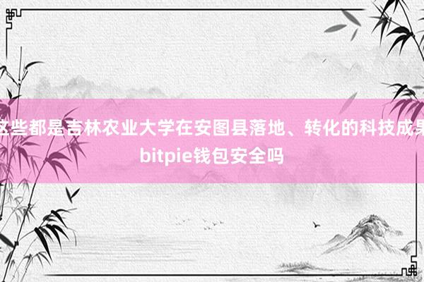 这些都是吉林农业大学在安图县落地、转化的科技成果bitpie钱包安全吗