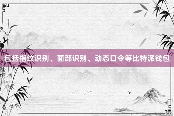 包括指纹识别、面部识别、动态口令等比特派钱包