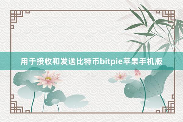 用于接收和发送比特币bitpie苹果手机版