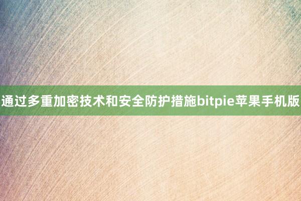 通过多重加密技术和安全防护措施bitpie苹果手机版