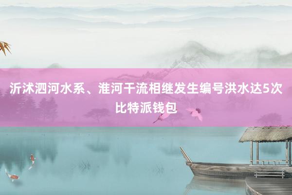 沂沭泗河水系、淮河干流相继发生编号洪水达5次比特派钱包