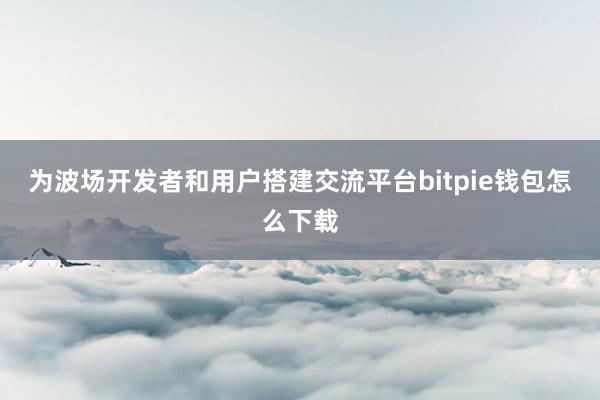 为波场开发者和用户搭建交流平台bitpie钱包怎么下载