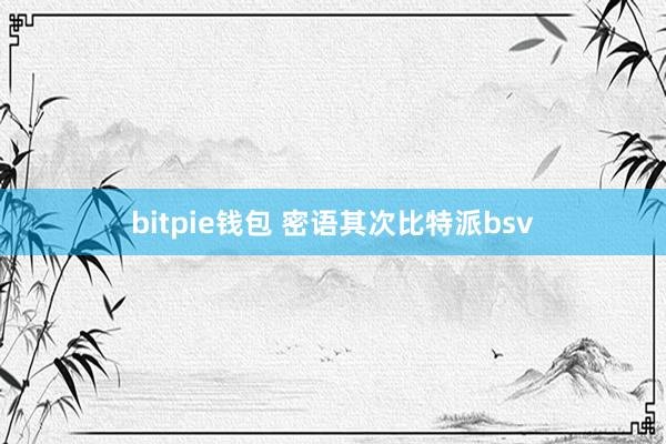 bitpie钱包 密语其次比特派bsv