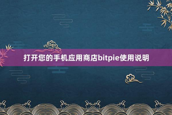 打开您的手机应用商店bitpie使用说明