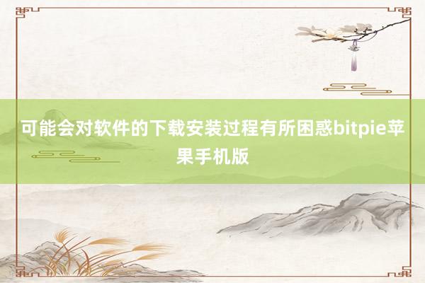 可能会对软件的下载安装过程有所困惑bitpie苹果手机版