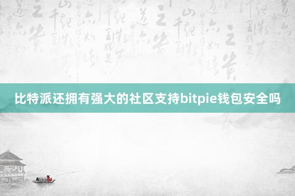 比特派还拥有强大的社区支持bitpie钱包安全吗