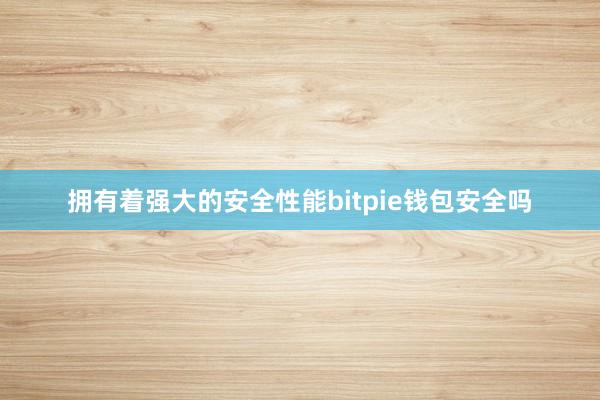 拥有着强大的安全性能bitpie钱包安全吗