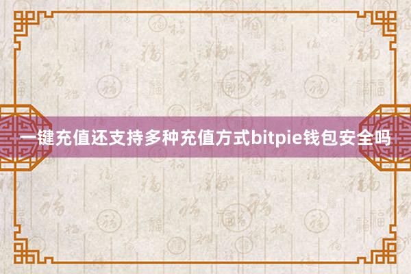 一键充值还支持多种充值方式bitpie钱包安全吗