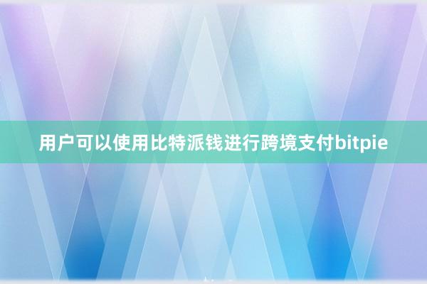 用户可以使用比特派钱进行跨境支付bitpie