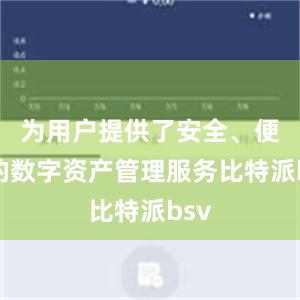 为用户提供了安全、便捷的数字资产管理服务比特派bsv