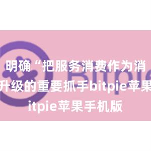 明确“把服务消费作为消费扩容升级的重要抓手bitpie苹果手机版