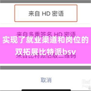 实现了就业渠道和岗位的双拓展比特派bsv