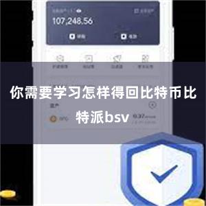 你需要学习怎样得回比特币比特派bsv