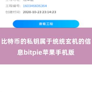 比特币的私钥属于统统玄机的信息bitpie苹果手机版