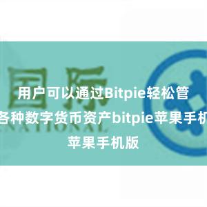 用户可以通过Bitpie轻松管理各种数字货币资产bitpie苹果手机版